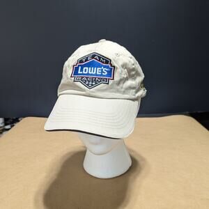 Vintage Y2K NASCAR Jimmie Johnson Baseball Cap Hat Tan Khaki Cars Racing 2000s